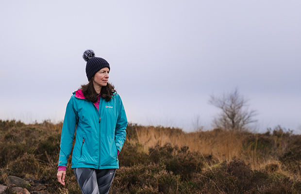 Elizabeth walking in countryside