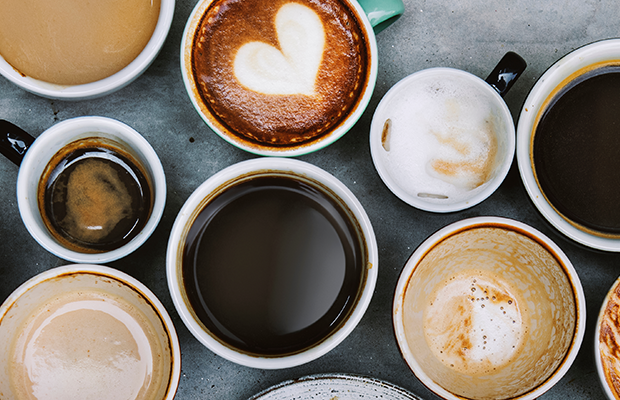 Cups of various coffee