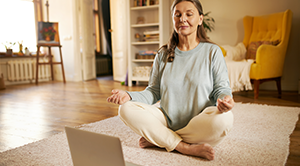 Senior woman meditating