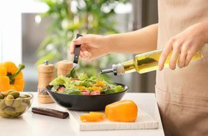 olive oil and salad