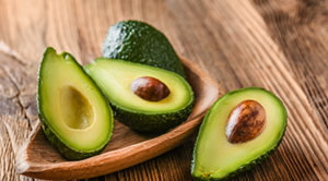 Avocados sliced in half
