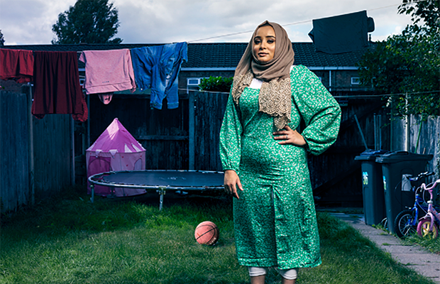 Thanieth standing in garden