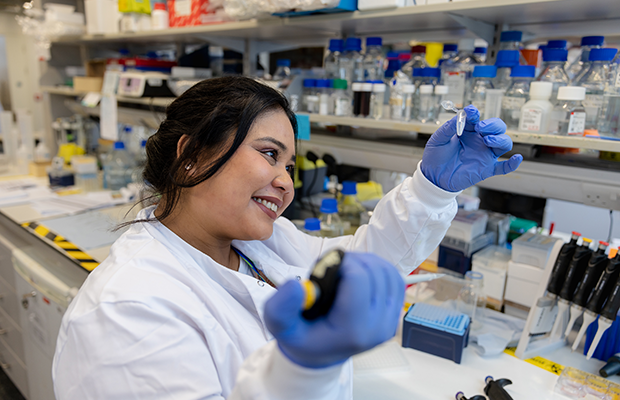 Photograph of Syabira working in the lab