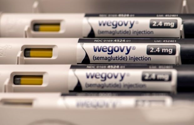 A pack of Wegovy weight loss medication.