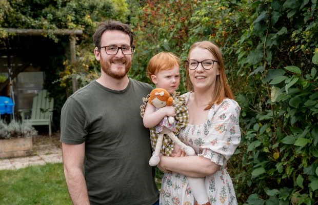 Lee and Krystalla with their baby daughter Martha.