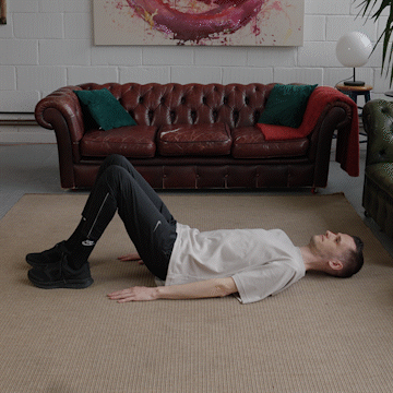 Jack Heseltine demonstrates glute bridges