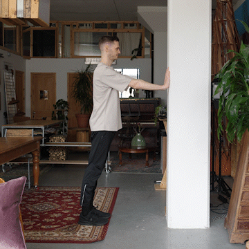 Jack Heseltine demonstrates wall push ups