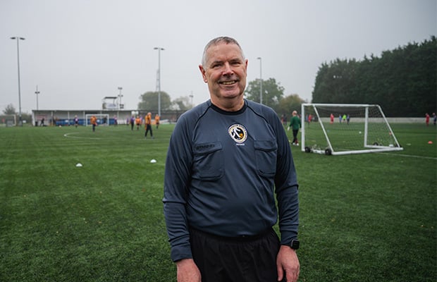 Kevin McGovern-Ims standing on a football pitch