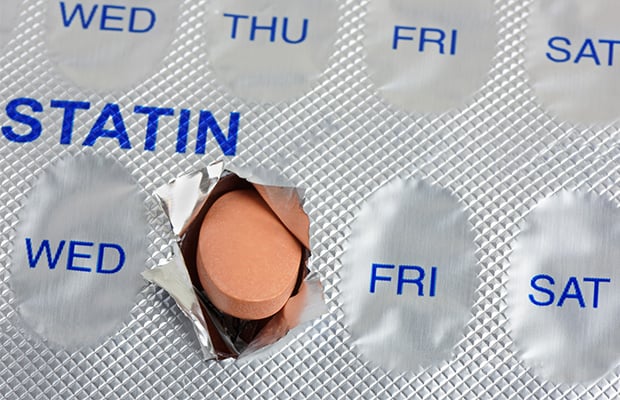 A open packet of statins.