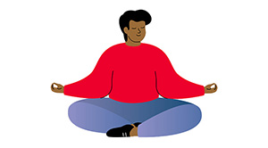 Illustration of a man meditating.