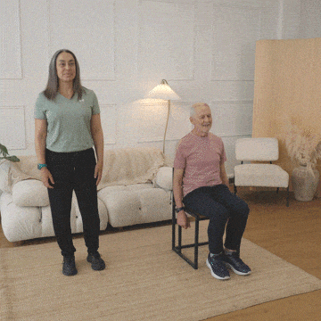 Hara and Peter performing front kicks.