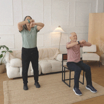 Hara and Peter performing speed ball arms.