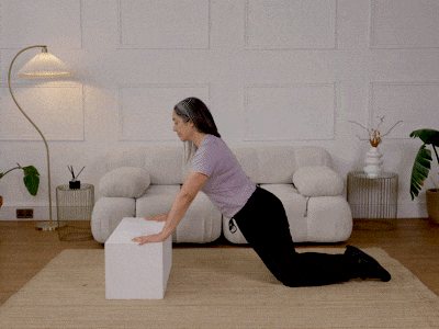 Hara performing an incline press up.