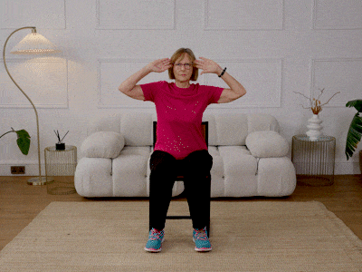 Nicola performing a seated deadlift.