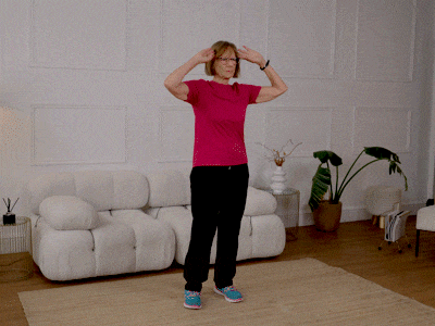 Nicola performing a standing deadlift.