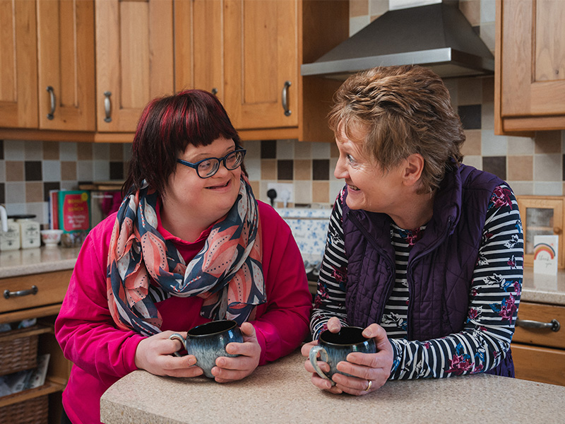 Sara and Ann Kirby in their kitchen at home.