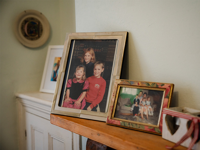 Photographs showing Sara and her brother and sister when they were children.