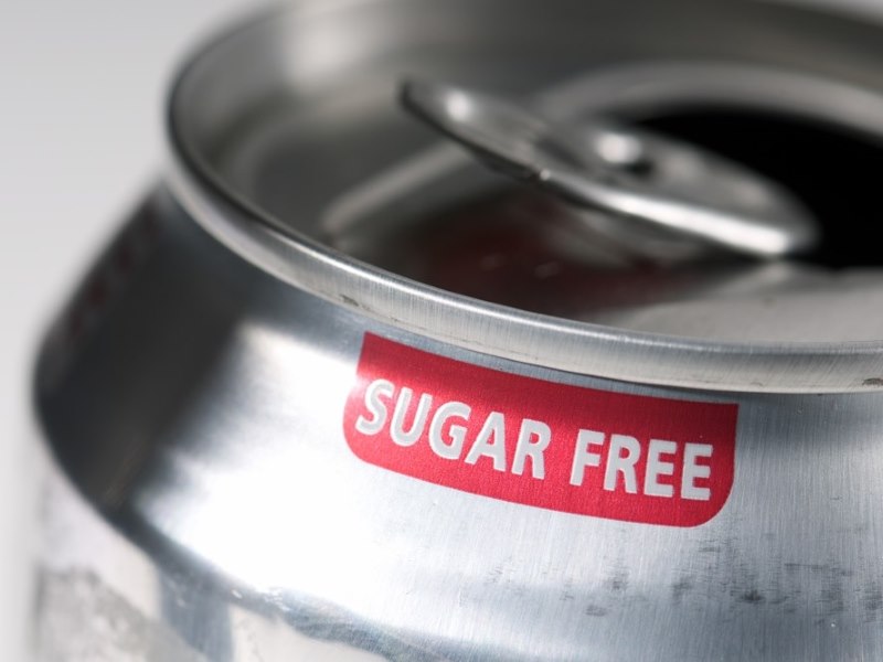 A soft drink with "sugar free" printed on the can.