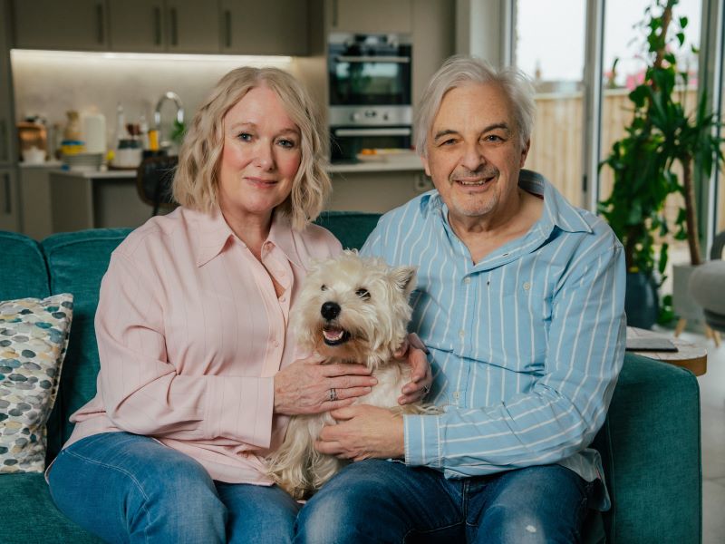 Paul Whittaker with his wife Lynne and dog Freddy.