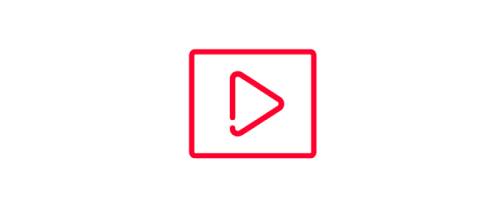 Red icon of play button