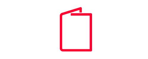 Red icon of an information booklet