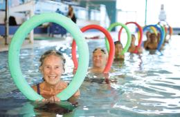 Aqua aerobics class 