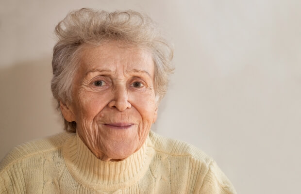 Elderly woman smiling