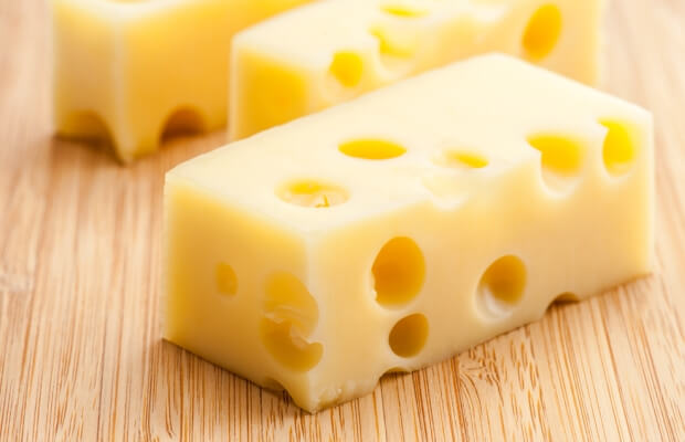 Cubes of cheese for snacking