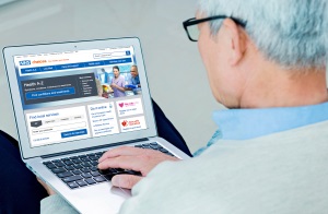 Man looking at computer screen