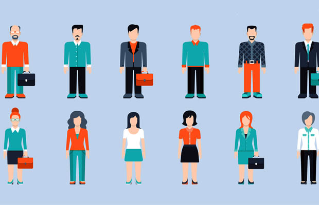 Men and women illustration