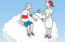 cloud illustration measuring blood pressure bhf