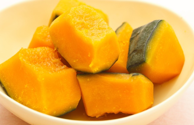 squash with peel on in bowl