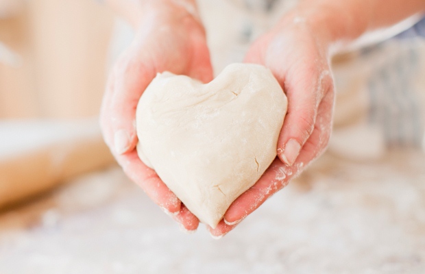 Heart shaped dough