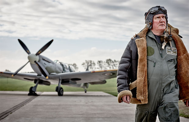 Andrew McDonald with spitfire behind
