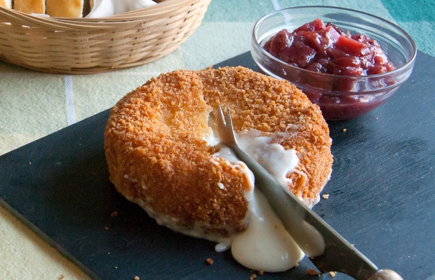 Deep fried cheese with chutney