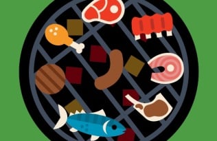 Different meats on a barbecue
