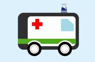 An ambulance from our heart attack and cardiac arrest animation