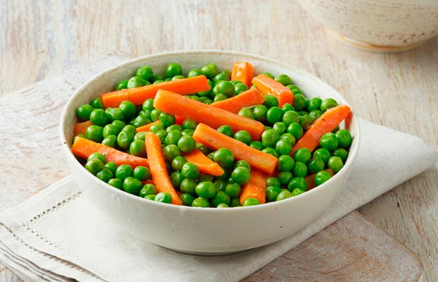 Boiled vegetables in a bowl