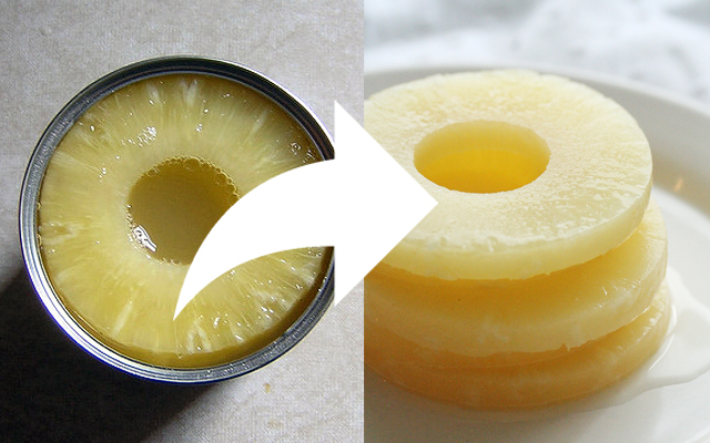 Replacing tinned fruit cocktail in syrup with tinned fruit cocktail in juice