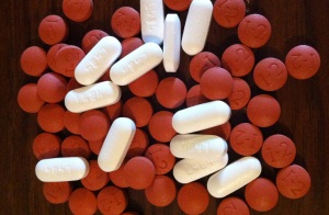 Ibuprofen and paracetamol tablets
