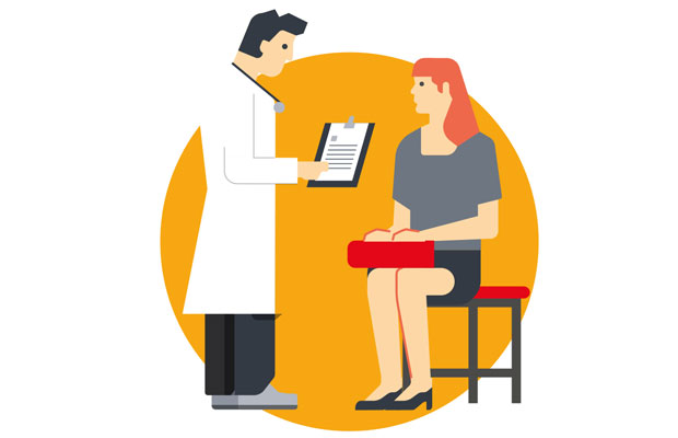 Illustration of an appointment with a doctor