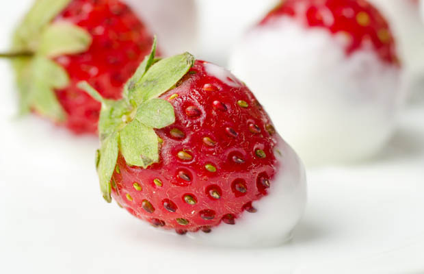 Yoghurt dipped strawberries