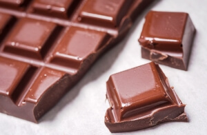 Squares of milk chocolate