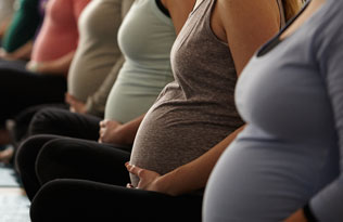 Pregnant women in an exercise session