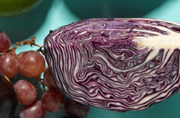 Grapes and purple cabbage