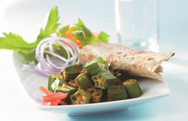 Spiced okra (bhindi or bhinda)
