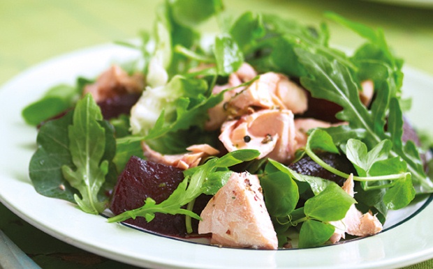 Salmon and beetroot salad