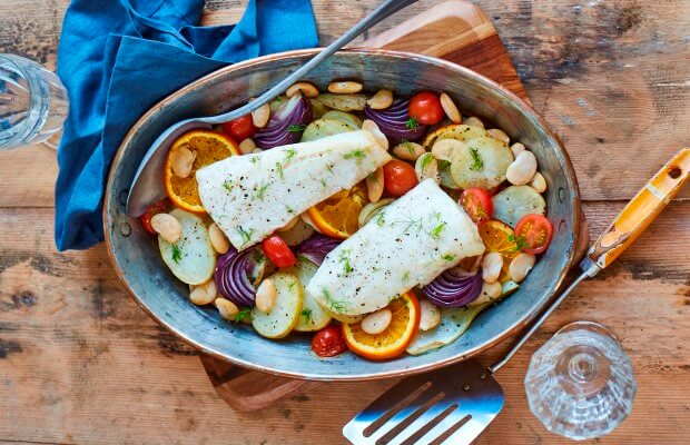 Tray-baked fish with fennel and orange - Heart Matters magazine - BHF