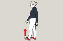 Heel walking with no support illustration