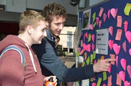 Summer third-year students taking part in the Before I die wall
